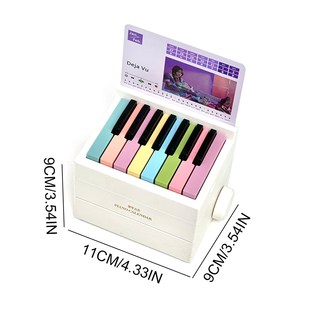2025 Olivia mini piano calendar with 15 keys and music cards