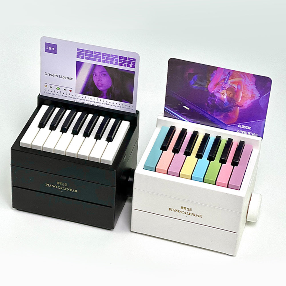 2025 Olivia mini piano calendar with 15 keys and music cards