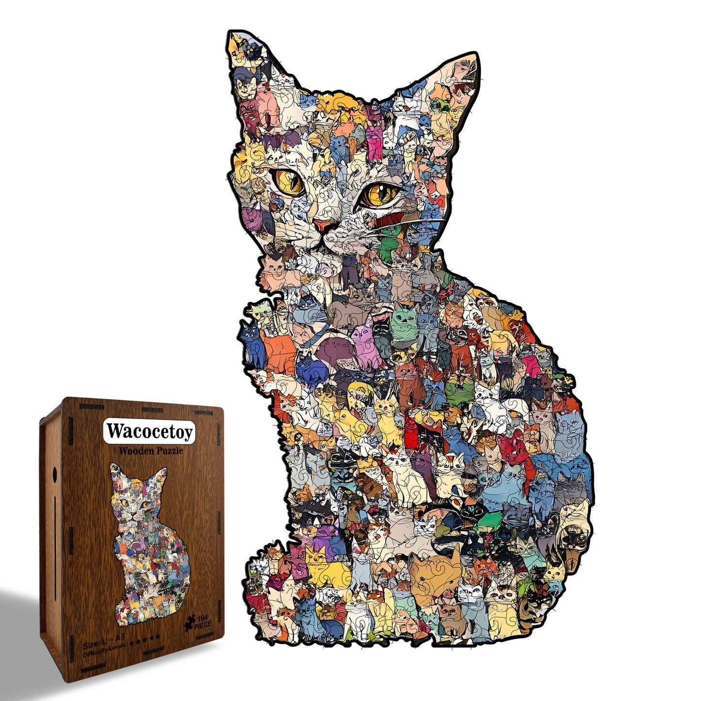Cat Wooden Jigsaw Puzzle