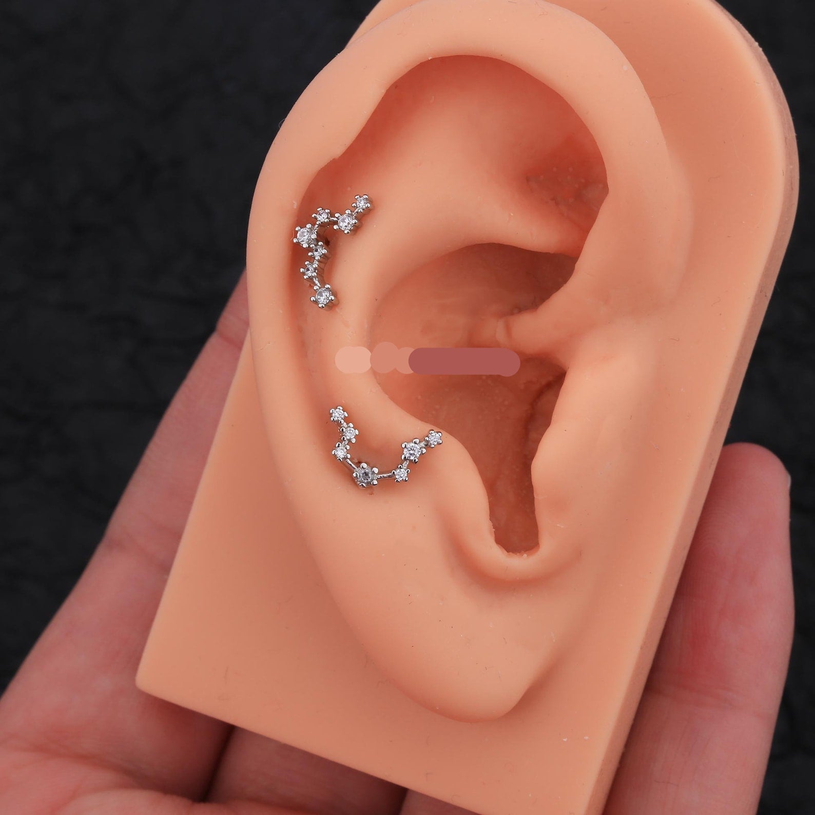 Celestial zodiac cartilage stud earrings constellation horoscope jewelry