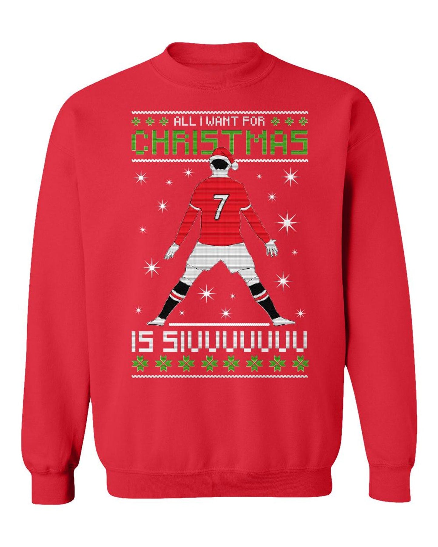 Ronaldo inspired Christmas SIU ugly sweater style t-shirt for Manchester fans