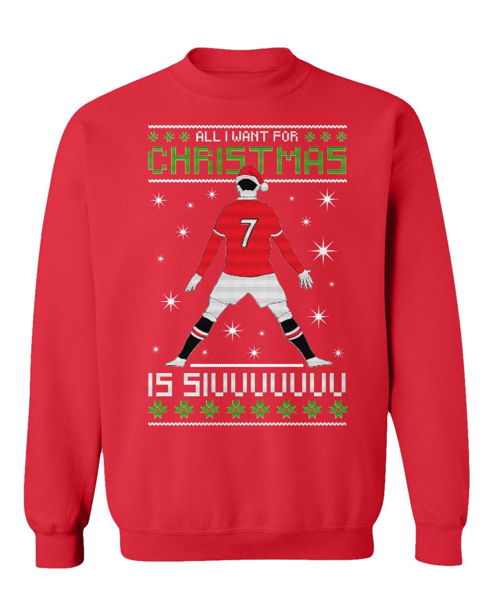 Ronaldo inspired Christmas SIU ugly sweater style t-shirt for Manchester fans