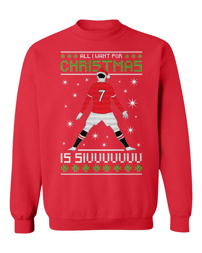 Ronaldo inspired Christmas SIU ugly sweater style t-shirt for Manchester fans