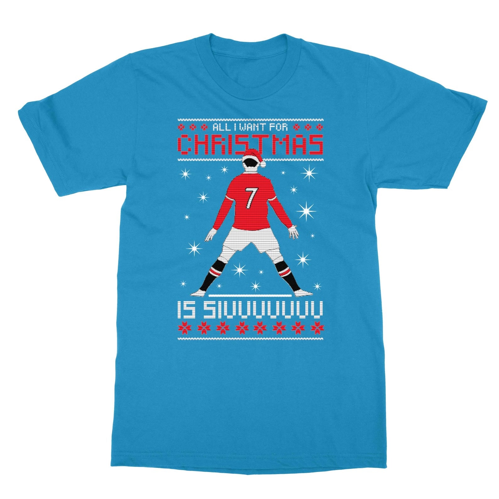 Ronaldo inspired Christmas SIU ugly sweater style t-shirt for Manchester fans