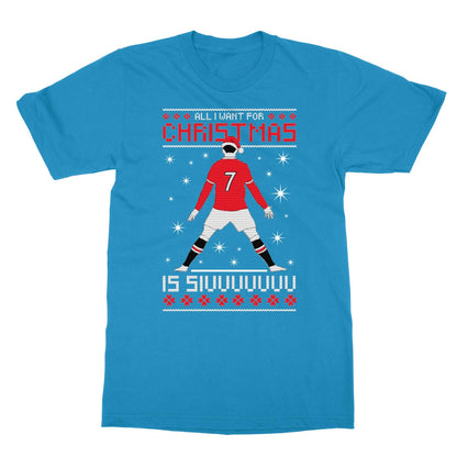 Ronaldo inspired Christmas SIU ugly sweater style t-shirt for Manchester fans