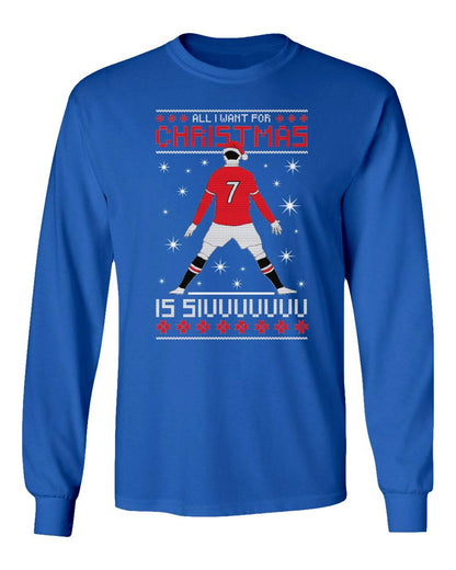 Ronaldo inspired Christmas SIU ugly sweater style t-shirt for Manchester fans