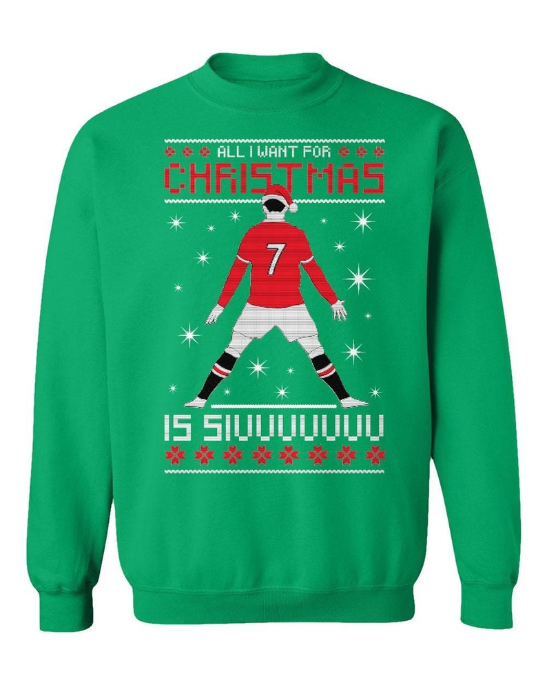 Ronaldo inspired Christmas SIU ugly sweater style t-shirt for Manchester fans