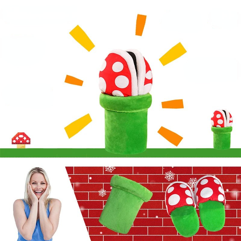 funny chomper plant kawaii plush slippers for men and women