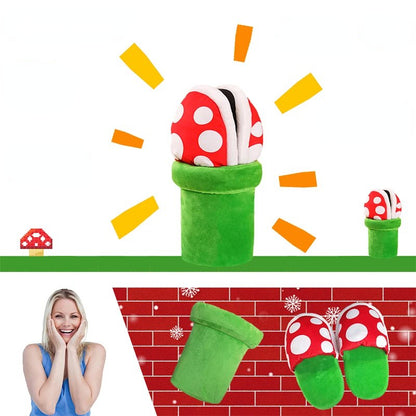 funny chomper plant kawaii plush slippers for men and women