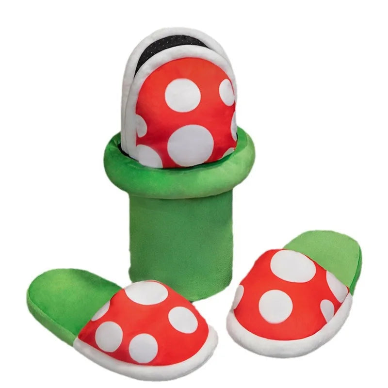 funny chomper plant kawaii plush slippers for men and women