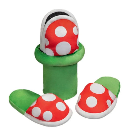 funny chomper plant kawaii plush slippers for men and women