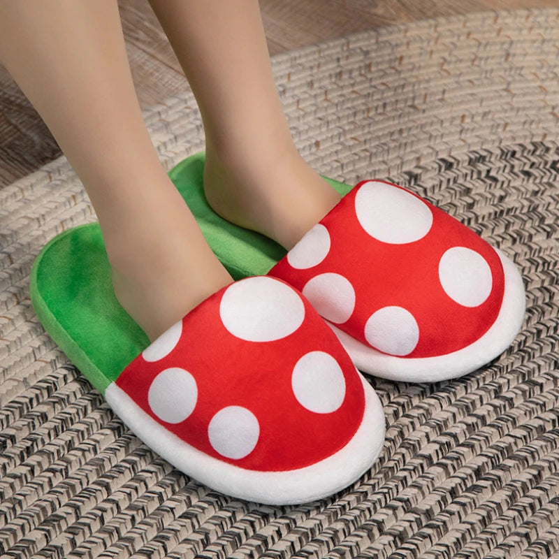funny chomper plant kawaii plush slippers for men and women