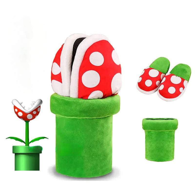 funny chomper plant kawaii plush slippers for men and women