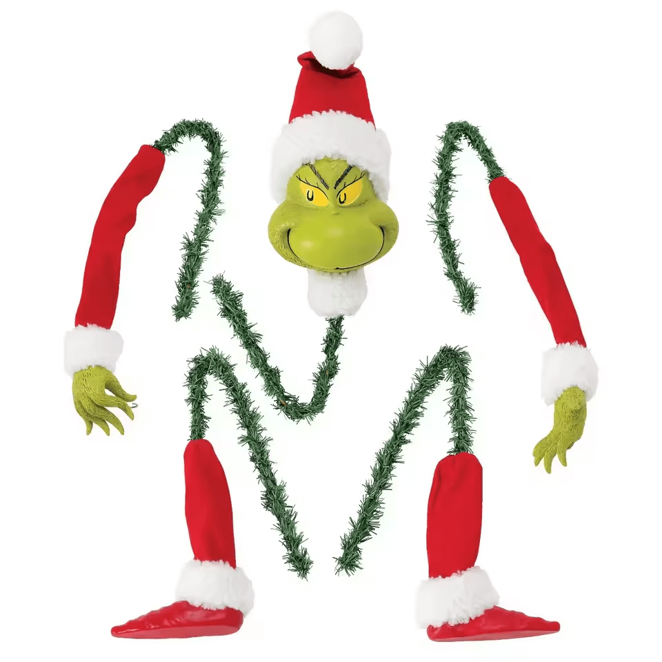 Furry green monster elf arms Christmas tree decoration