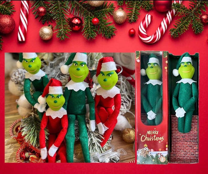 Grinch On the Shelf Christmas figurine decoration