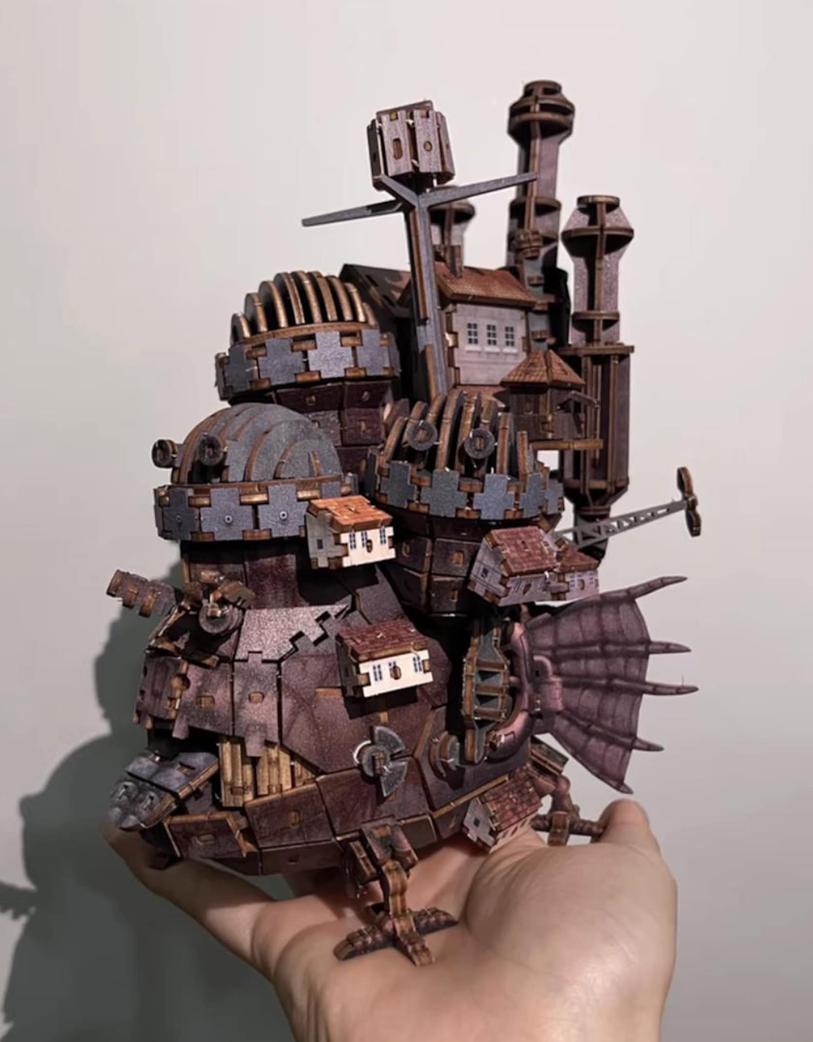 Howl's Moving Castle 18cm DIY Wood Puzzle Kit | Handmade Gift