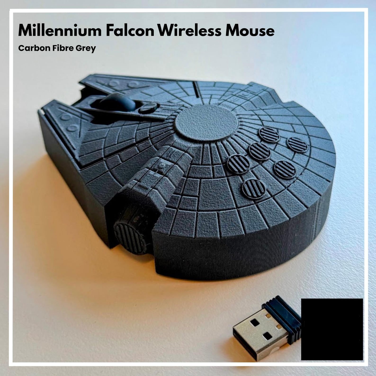 Millennium Falcon wireless mouse with LED lights for Star Wars fans