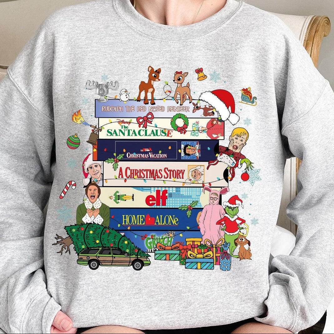 Comfort Colors retro 90s Christmas sweatshirt with vintage holiday design