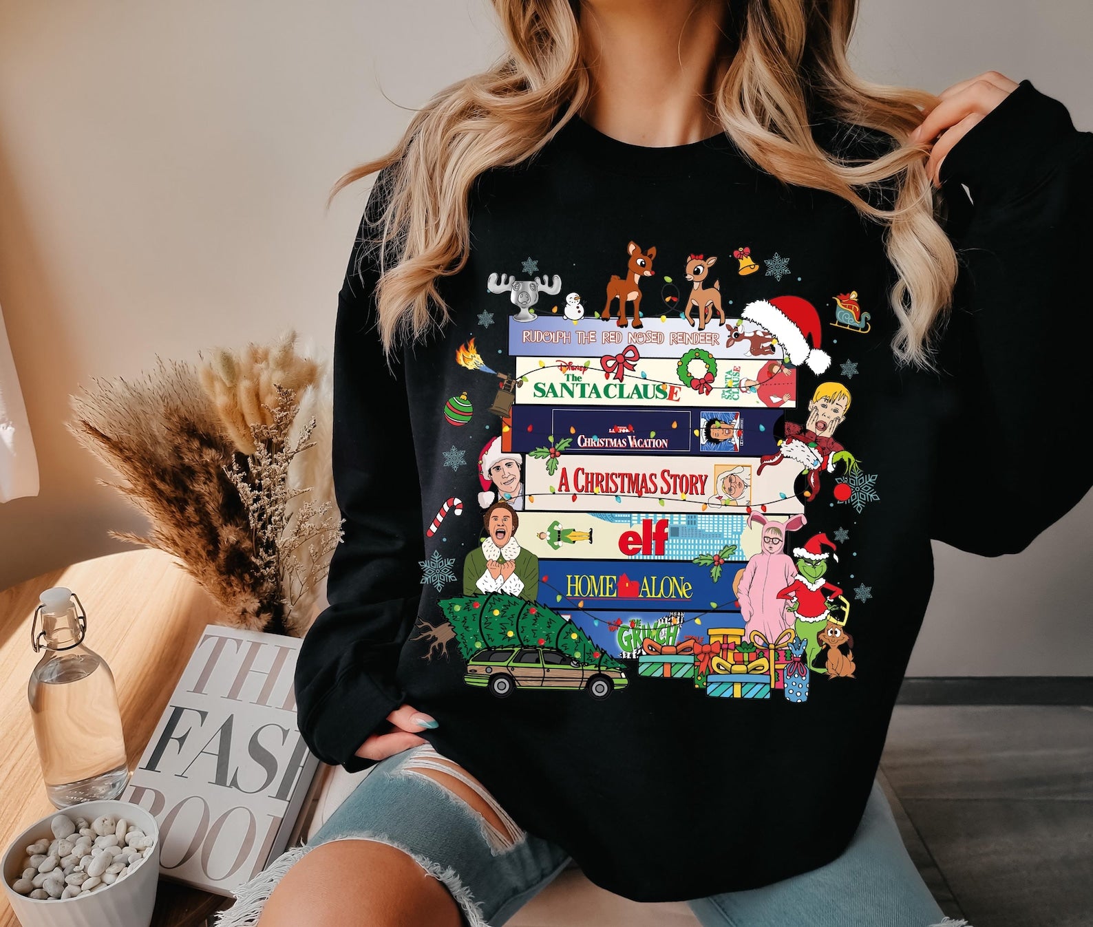 Comfort Colors retro 90s Christmas sweatshirt with vintage holiday design