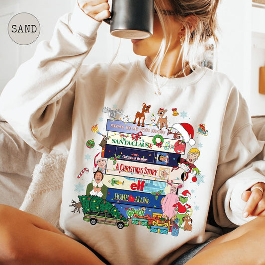 Comfort Colors retro 90s Christmas sweatshirt with vintage holiday design