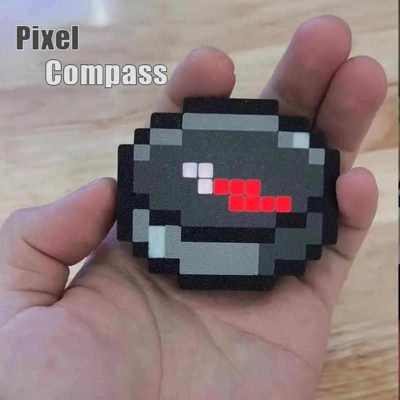 retro pixel style led electronic compass keychain gadget