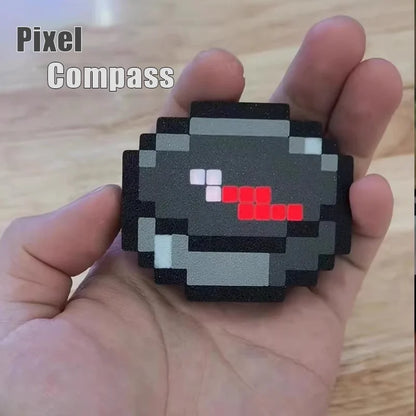 retro pixel style led electronic compass keychain gadget