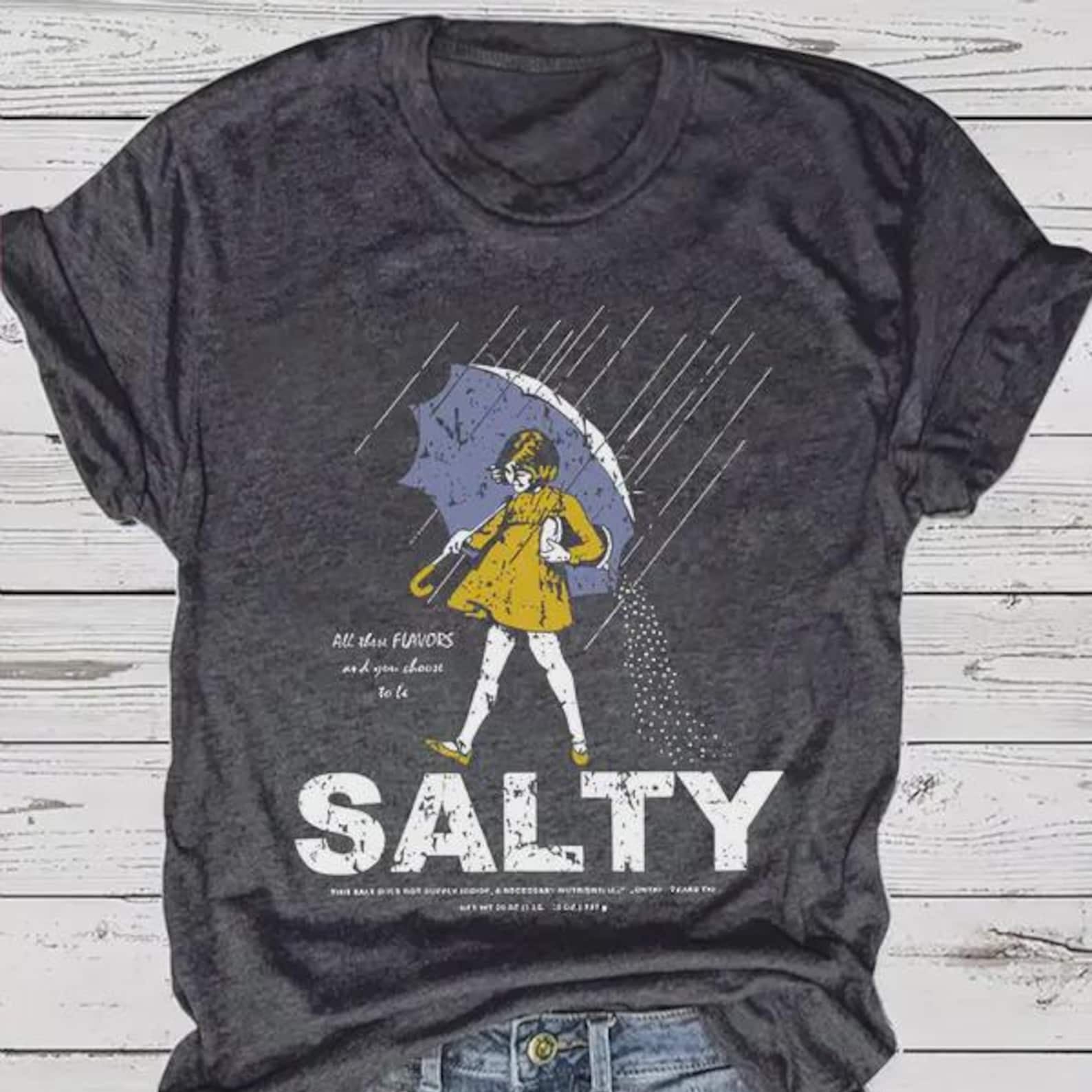 Salty Girl vintage cotton blend t-shirt for women with beach-inspired design