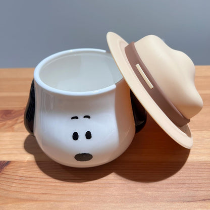 Snoopy ceramic mug with lid 500ml for coffee or tea