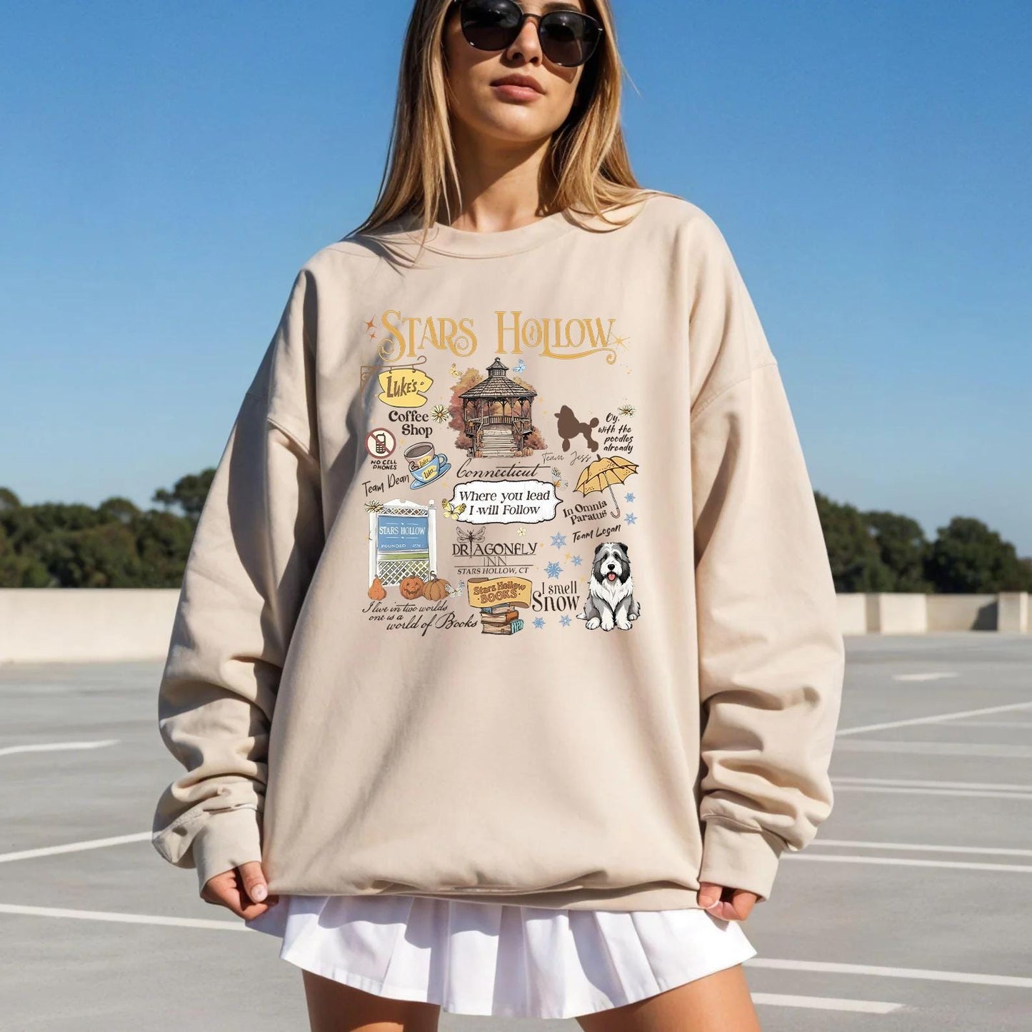 Stars Hollow inspired Gilmore Girls cozy sweatshirt for fall fans