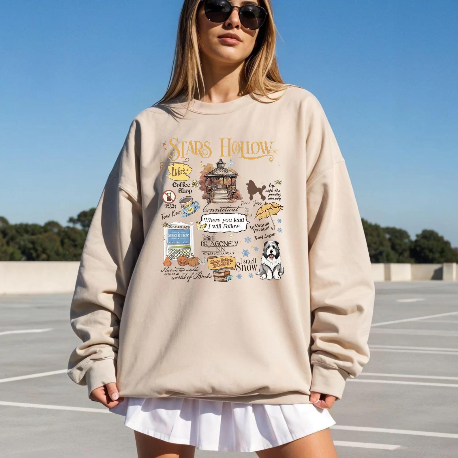 Stars Hollow inspired Gilmore Girls cozy sweatshirt for fall fans