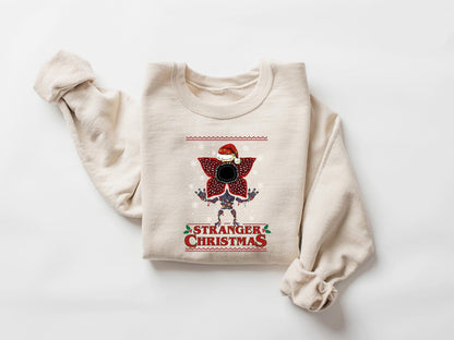 Stranger Christmas PNG design featuring Upside Down monster in holiday style