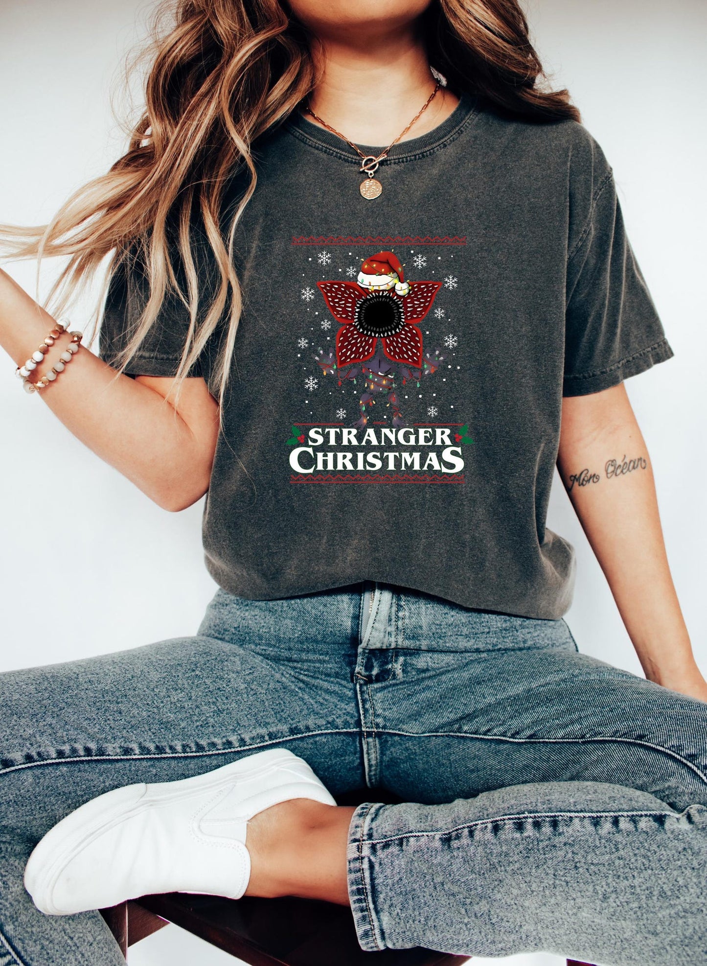 Stranger Christmas Shirt Retro 80s Funny Holiday Tee