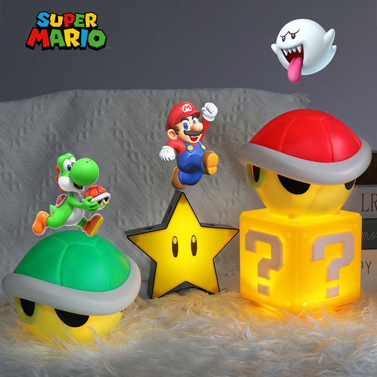 Super Mario Bros LED night lamp with Boo, Koopa Troopa, Star and Mushroom figures