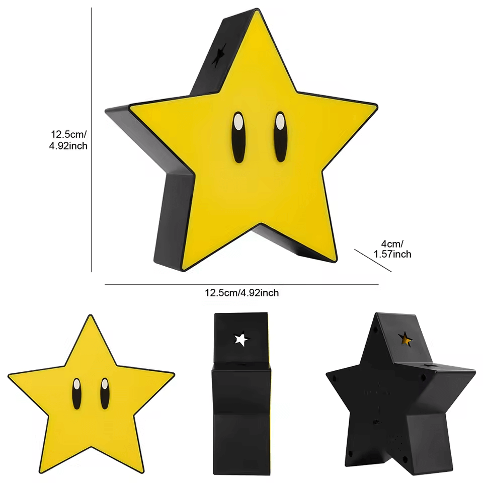 Super Mario Bros LED night lamp with Boo, Koopa Troopa, Star and Mushroom figures