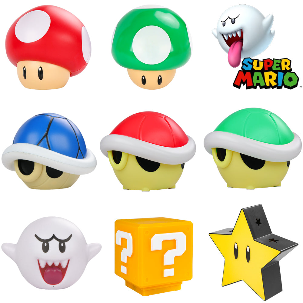 Super Mario Bros LED night lamp with Boo, Koopa Troopa, Star and Mushroom figures