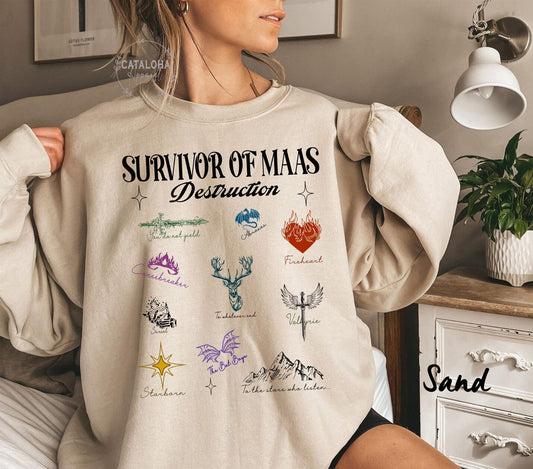 Survivor of Maas destruction hoodie for Throne of Glass and ACOTAR fans