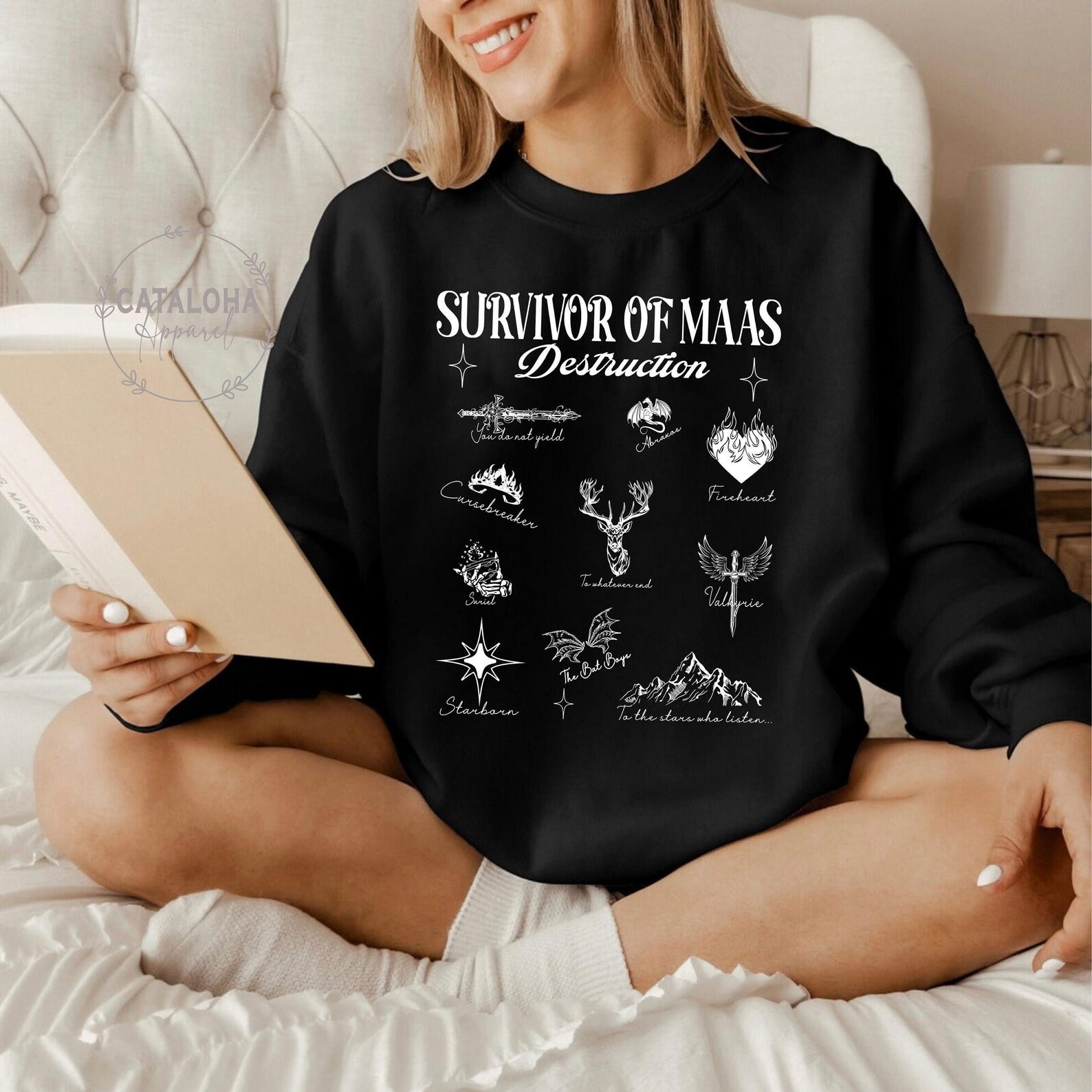 Survivor of Maas destruction hoodie for Throne of Glass and ACOTAR fans